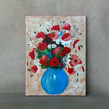 Red Poppies floral Painting / ALLISON COLLINS