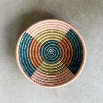 African woven blush/turquoise Bowl / small