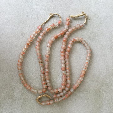 African Glass Beads - Mottled Orange