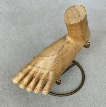 Vintage Carved Wood Foot on Stand