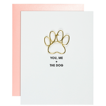 You Me + The Dog - Paw Print Paper Clip Card