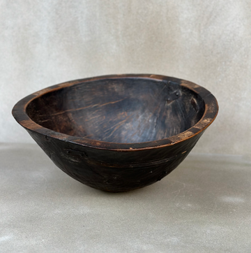 African Hausa Engraved Wooden Bowl / Nigeria