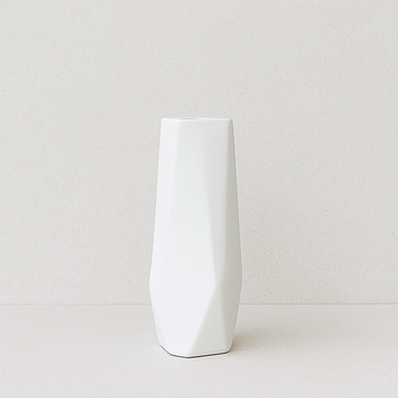 Chisel Vase / Small Matte White