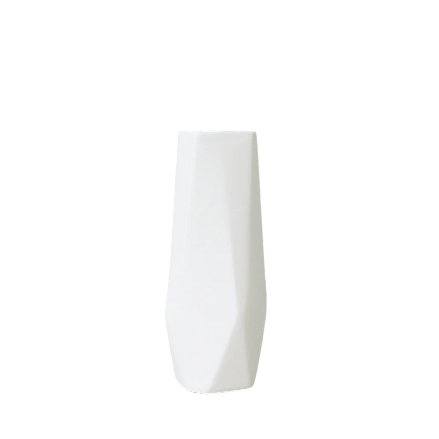 Chisel Vase / Small Matte White