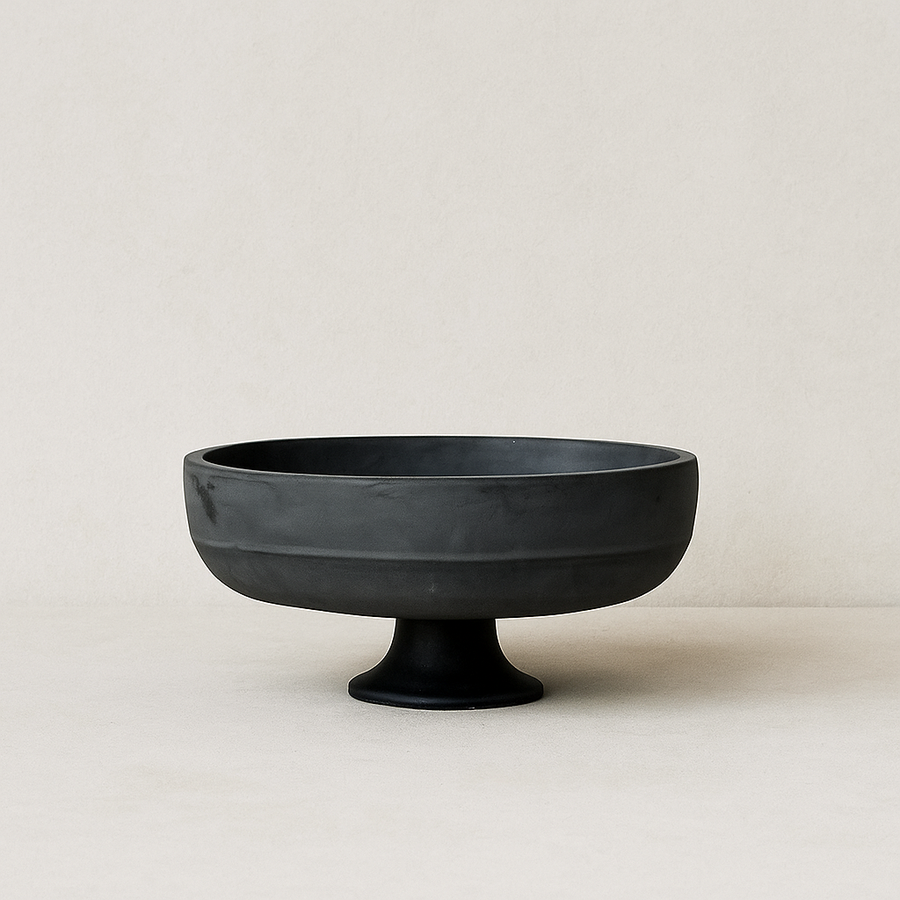 Charcoal Concrete Pedestal Bowl