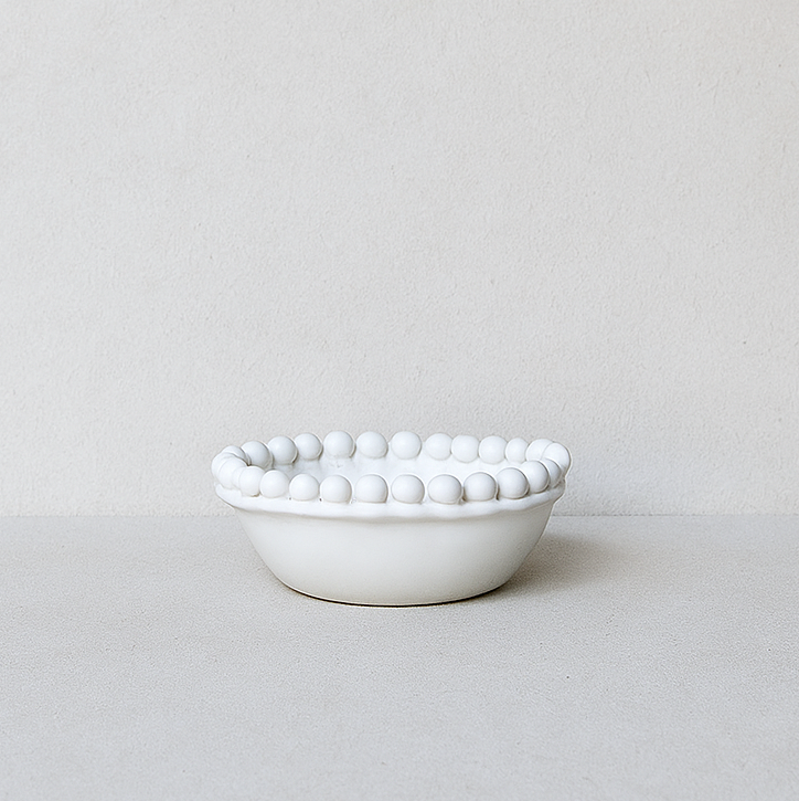 Small White Dotted Edge Bowl