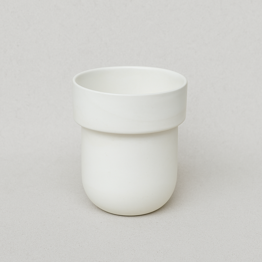 TQD PorcelainPlanter / Gloss Bone White W/Lip