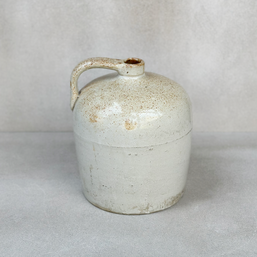 Vintage Stoneware Ivory Speckle Jug
