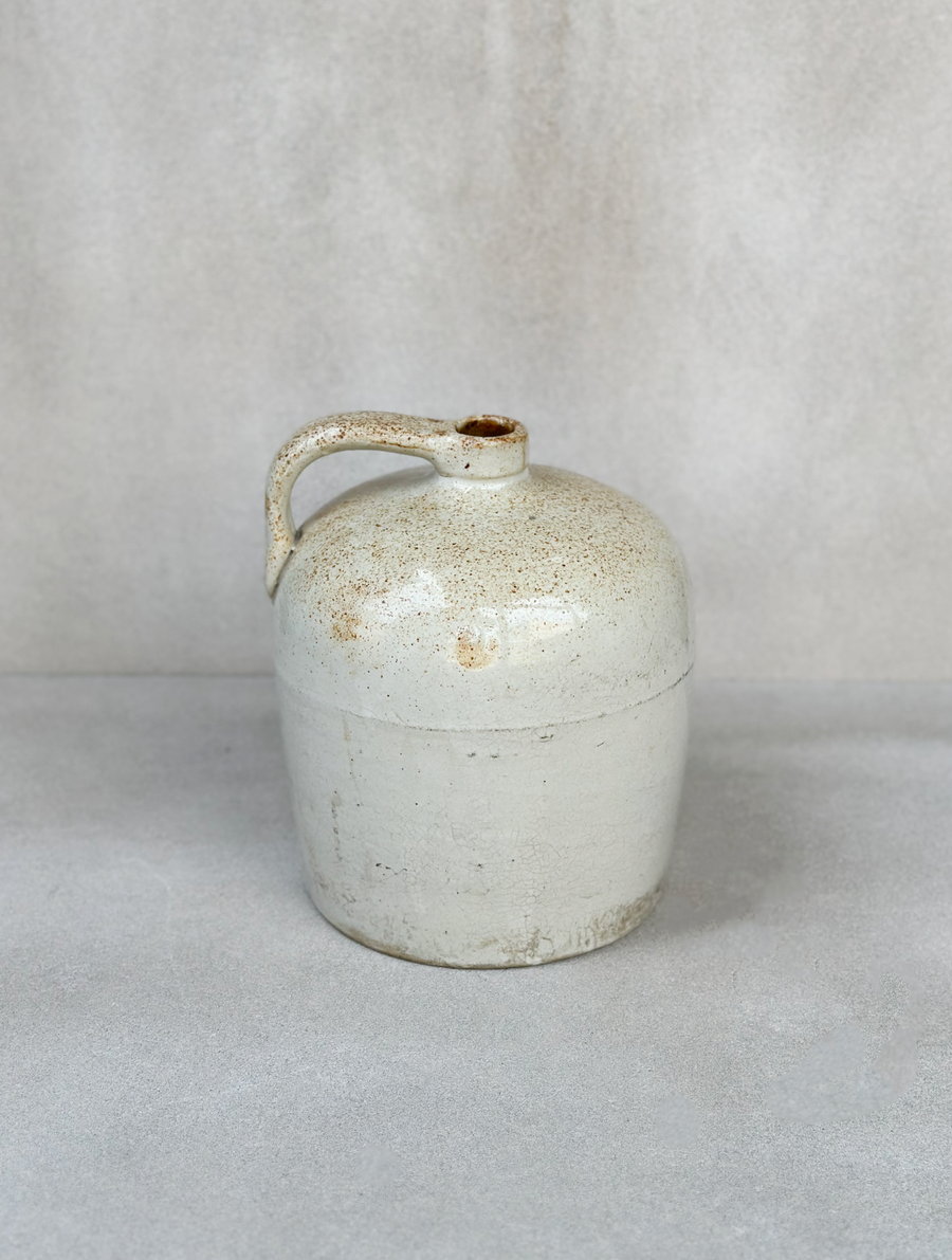 Vintage Stoneware Ivory Speckle Jug