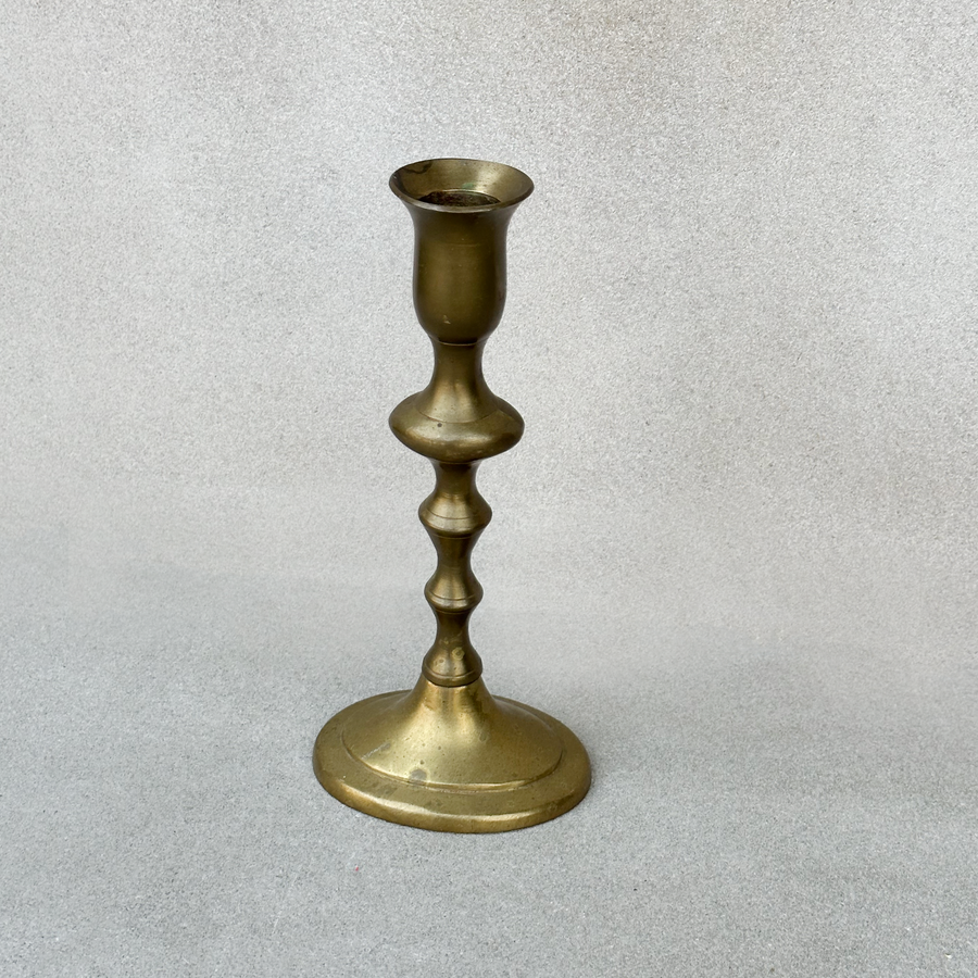 Vintage Brass Oval Base Candlestick