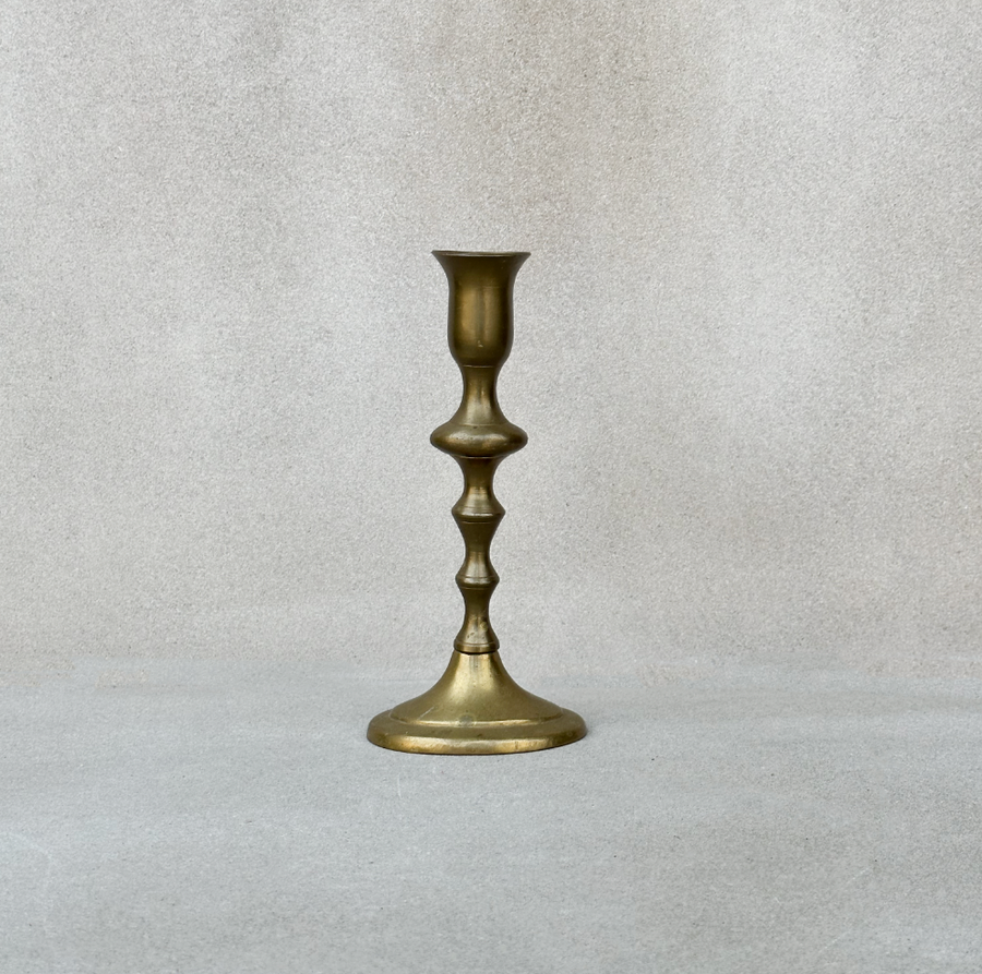 Vintage Brass Oval Base Candlestick