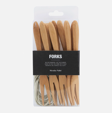 Bamboo forks with White Rubberband
