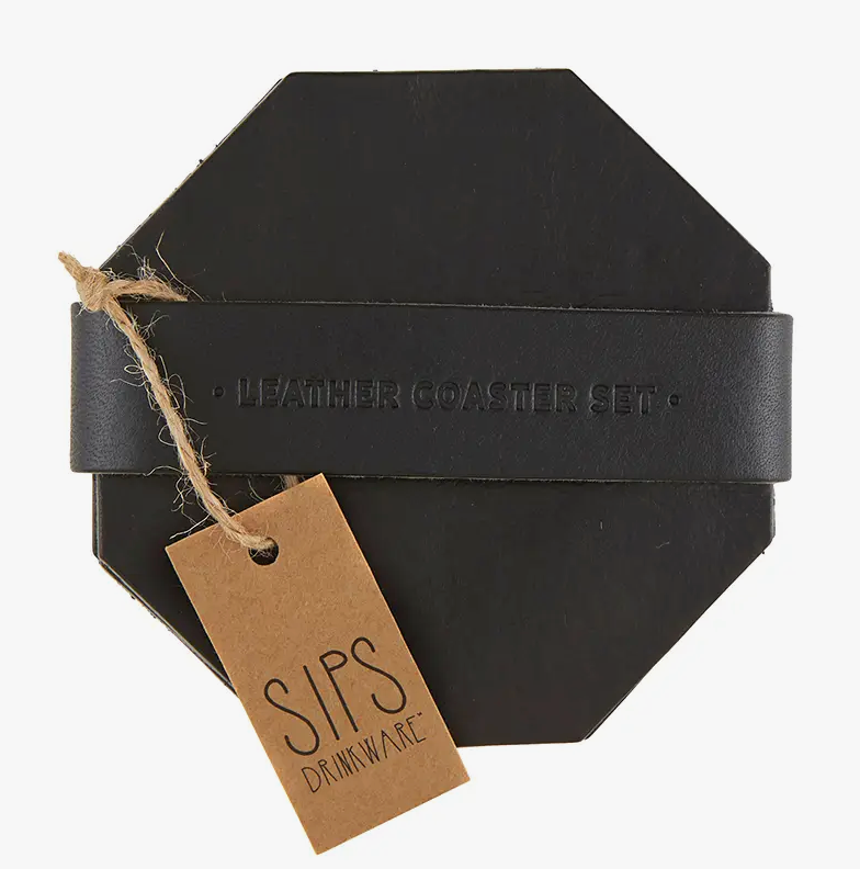 Leather Coaster Set/4