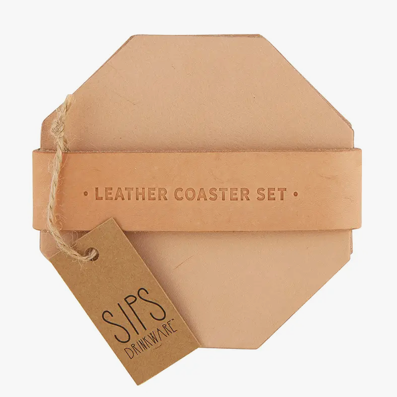 Leather Coaster Set/4