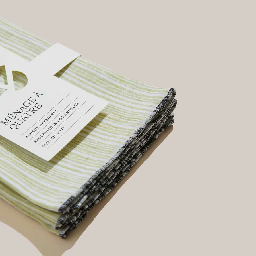 Avocado Stripe Napkin Set of 4