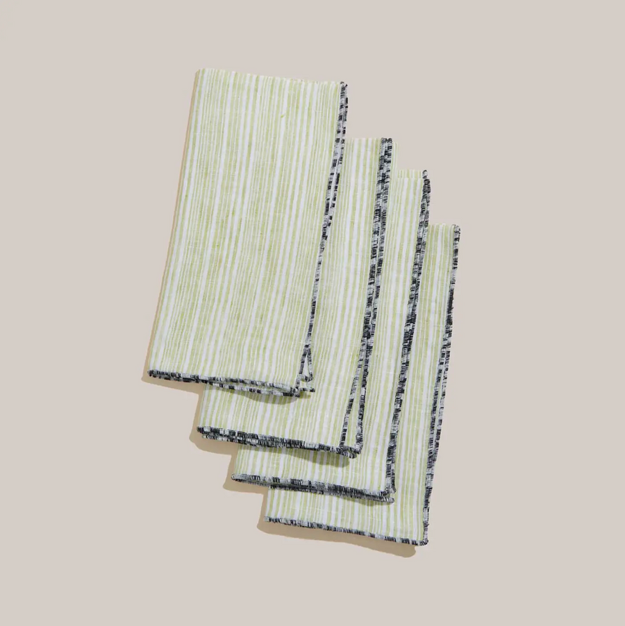 Avocado Stripe Napkin Set of 4