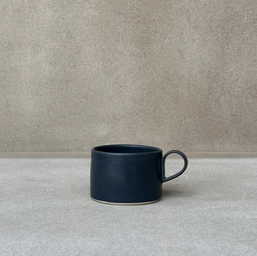 Mineral Cup and Saucer / Black and Earthstone