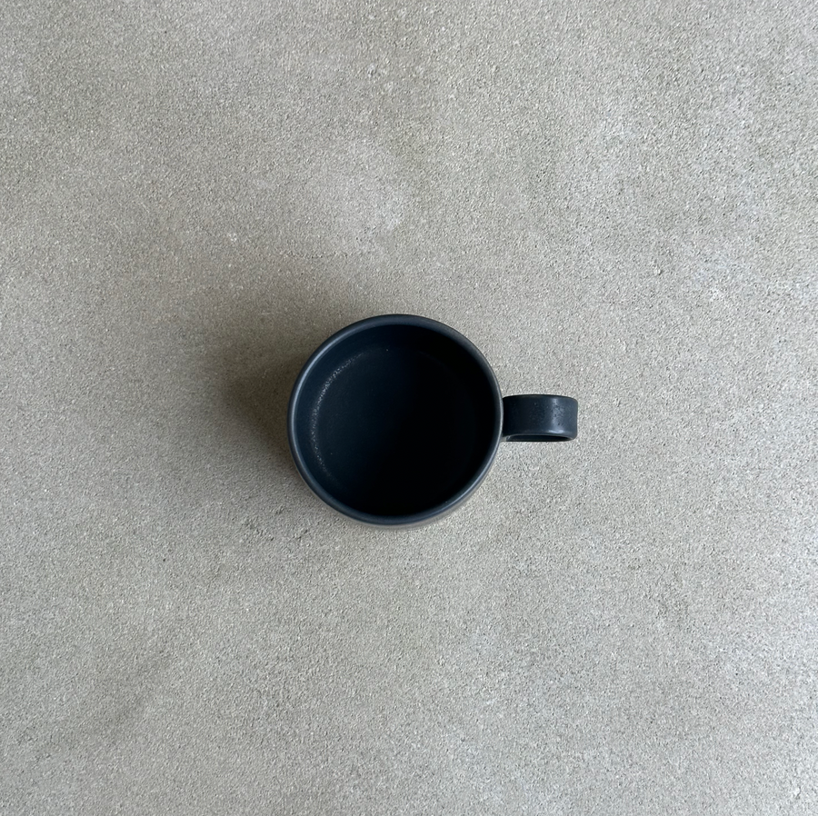 Mineral Cup and Saucer / Black and Earthstone