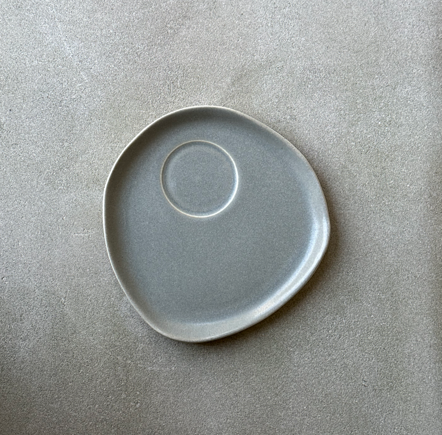 TQD Bowl & Saucer with Indent / Earthstone and White
