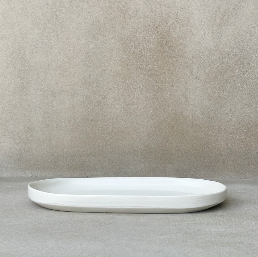 Lauren HB Oval Tray / Matte White