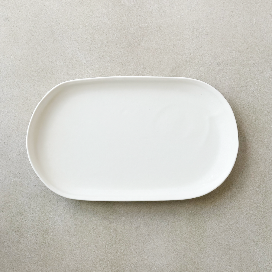 Lauren HB Oval Tray / Matte White