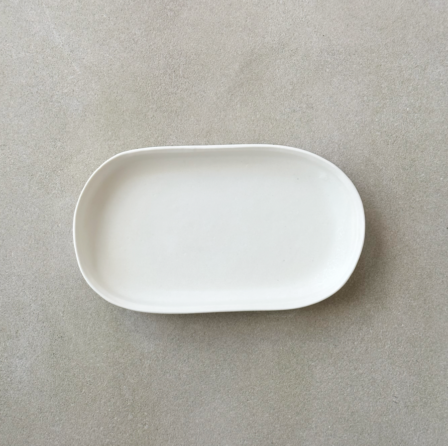 Lauren HB Oval Tray / Matte White