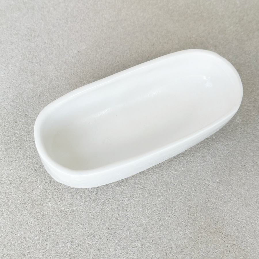 Lauren HB Oval Tray / Matte White