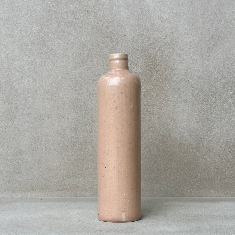 Vintage Stoneware Bottle Vase / Blush