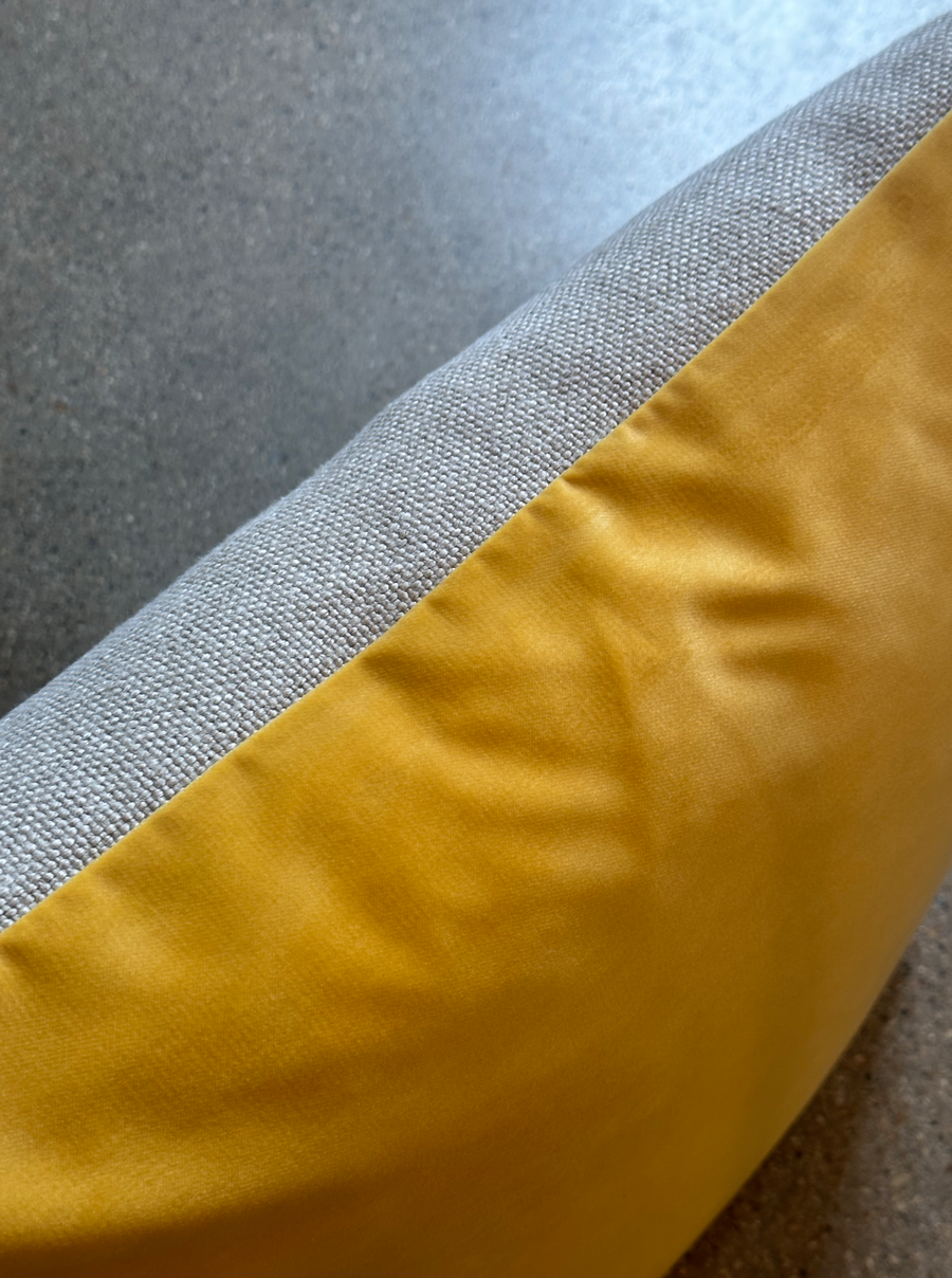 Yellow Velvet Pillow / 22