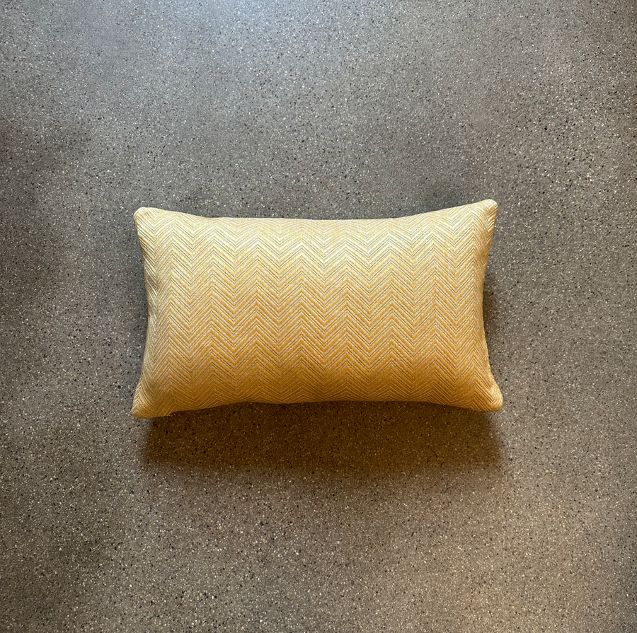 Yellow Chevron Lumbar Pillow / 24