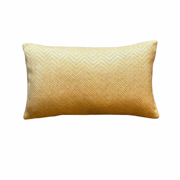 Yellow Chevron Lumbar Pillow / 24