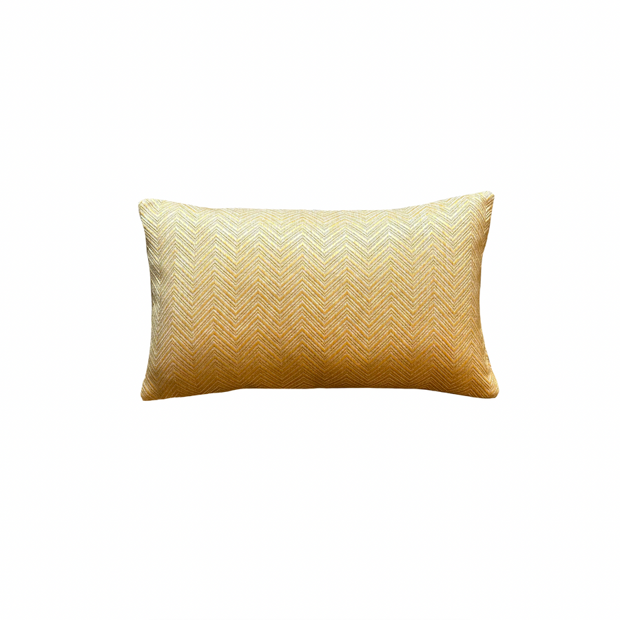 Yellow Chevron Lumbar Pillow / 24