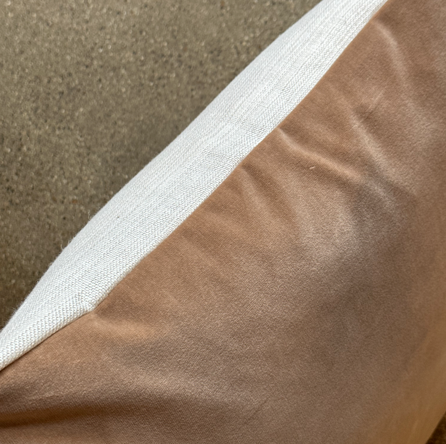 Taupe Velvet Pillow / 22