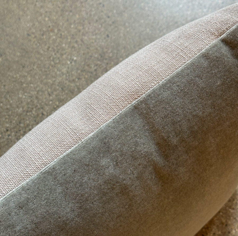 Grey Velvet Blend Pillow / 16” x 16”