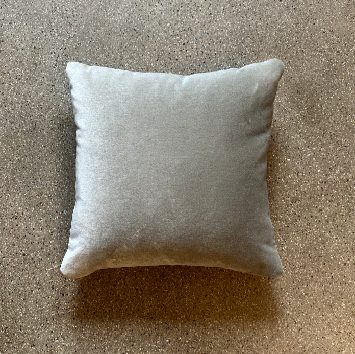Grey Velvet Blend Pillow / 16” x 16”
