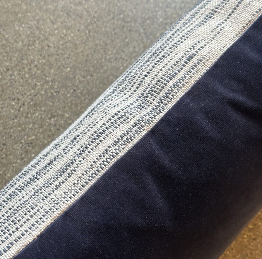 Navy Striated Pillow / 24” x 14”