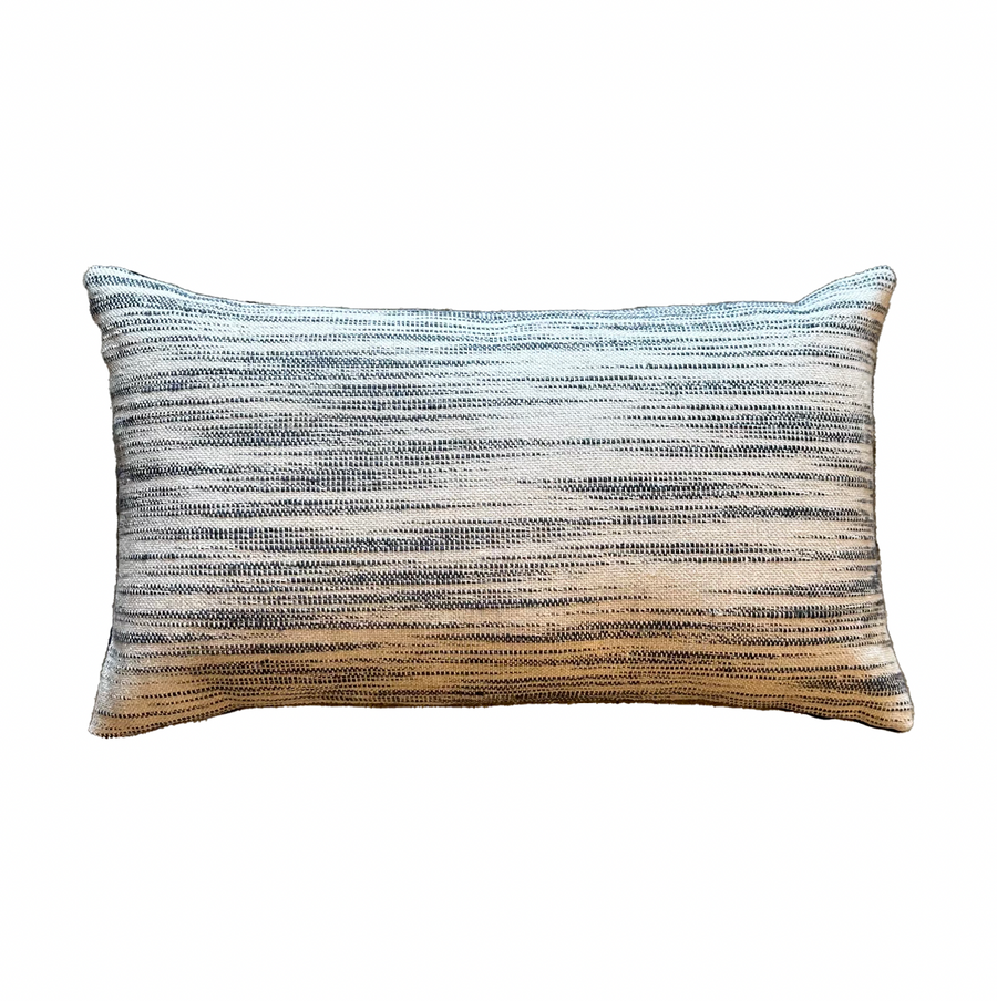 Navy Striated Pillow / 24” x 14”