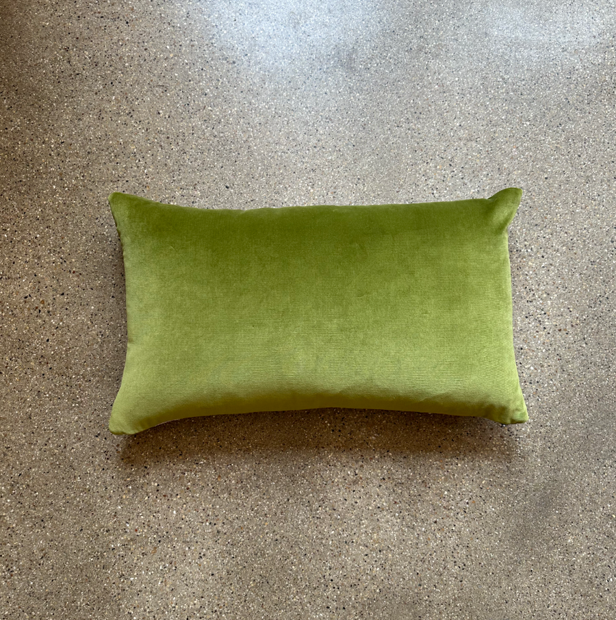 Lime Velvet Pillow / 24” x 14”