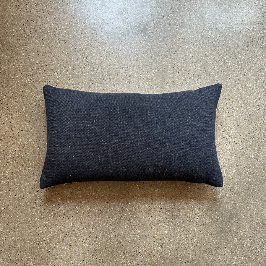 Black Striated Pillow / 24” x 14”
