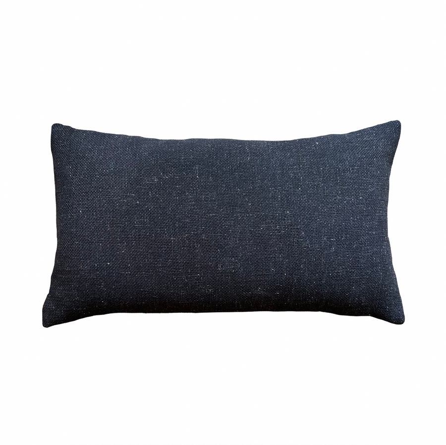 Black Striated Pillow / 24” x 14”