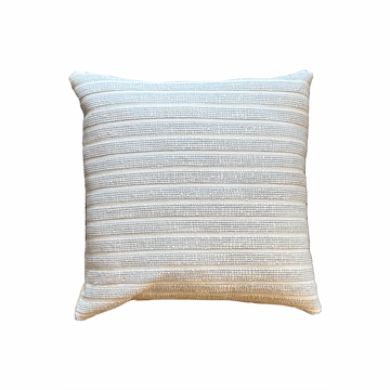 Tan Velvet and Ivory Blue Stripes Pillow /  22