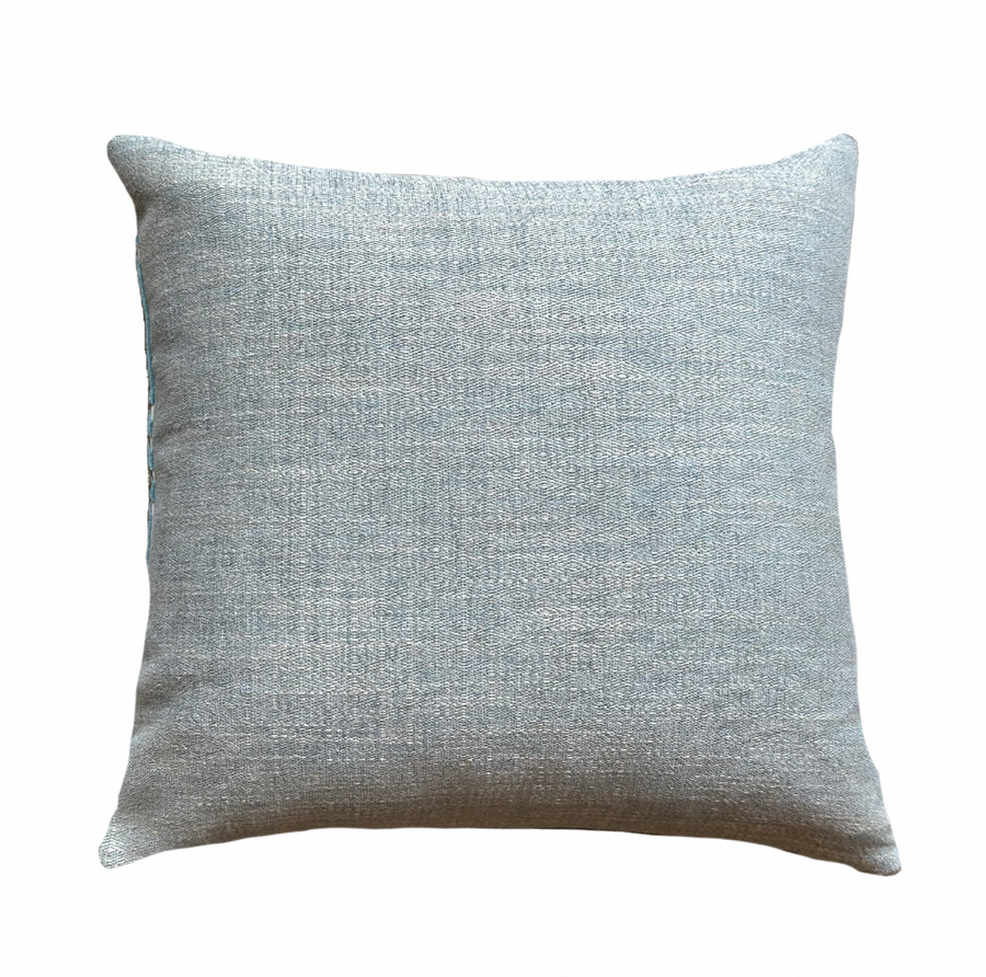 Turquoise Velvet Pattern Pillow / 20