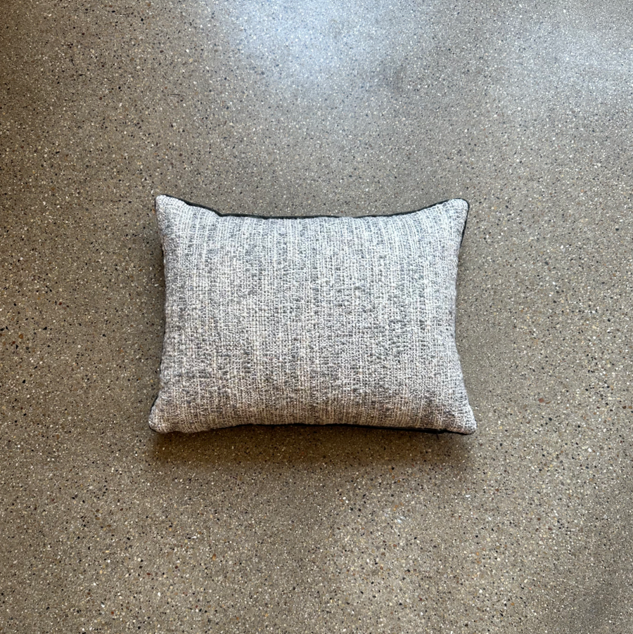 Black and Ivory/Grey Tweed Lumbar / 16” x 12”