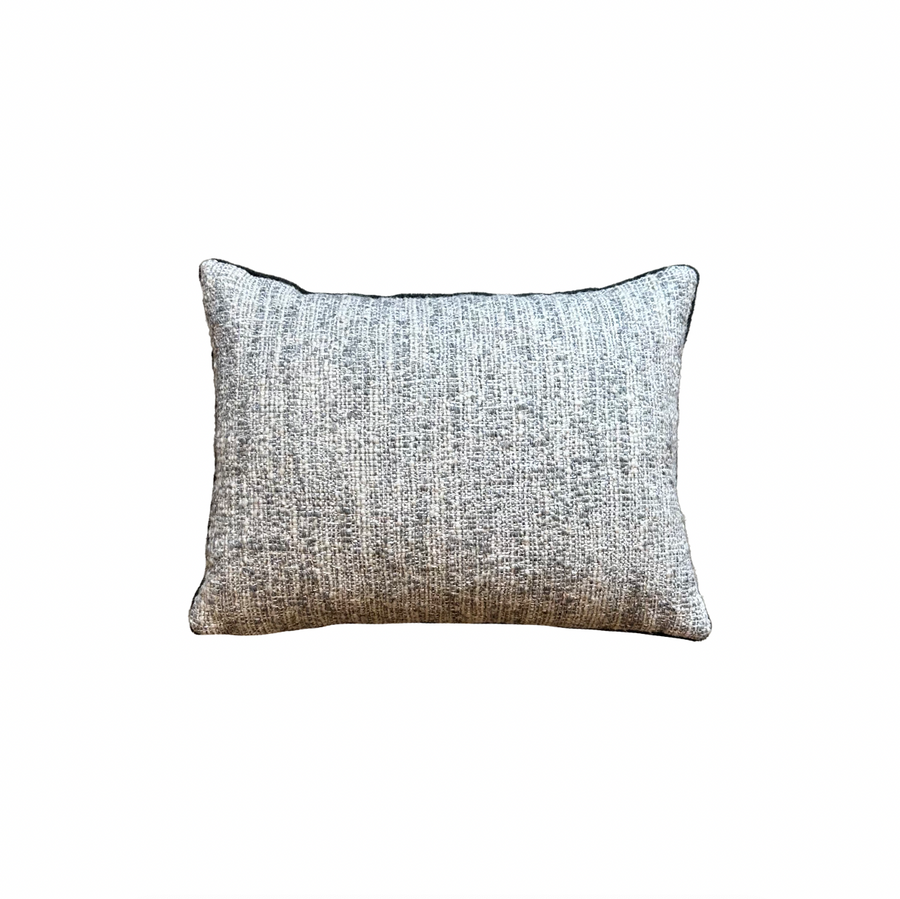 Black and Ivory/Grey Tweed Lumbar / 16” x 12”