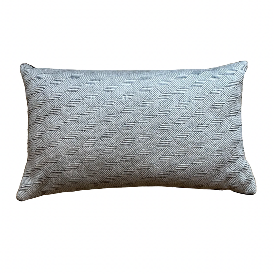 Silver and Black Escher Pillow / 24” x 14”