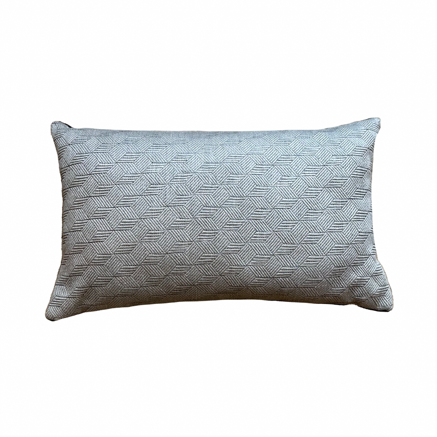 Silver and Black Escher Pillow / 24” x 14”