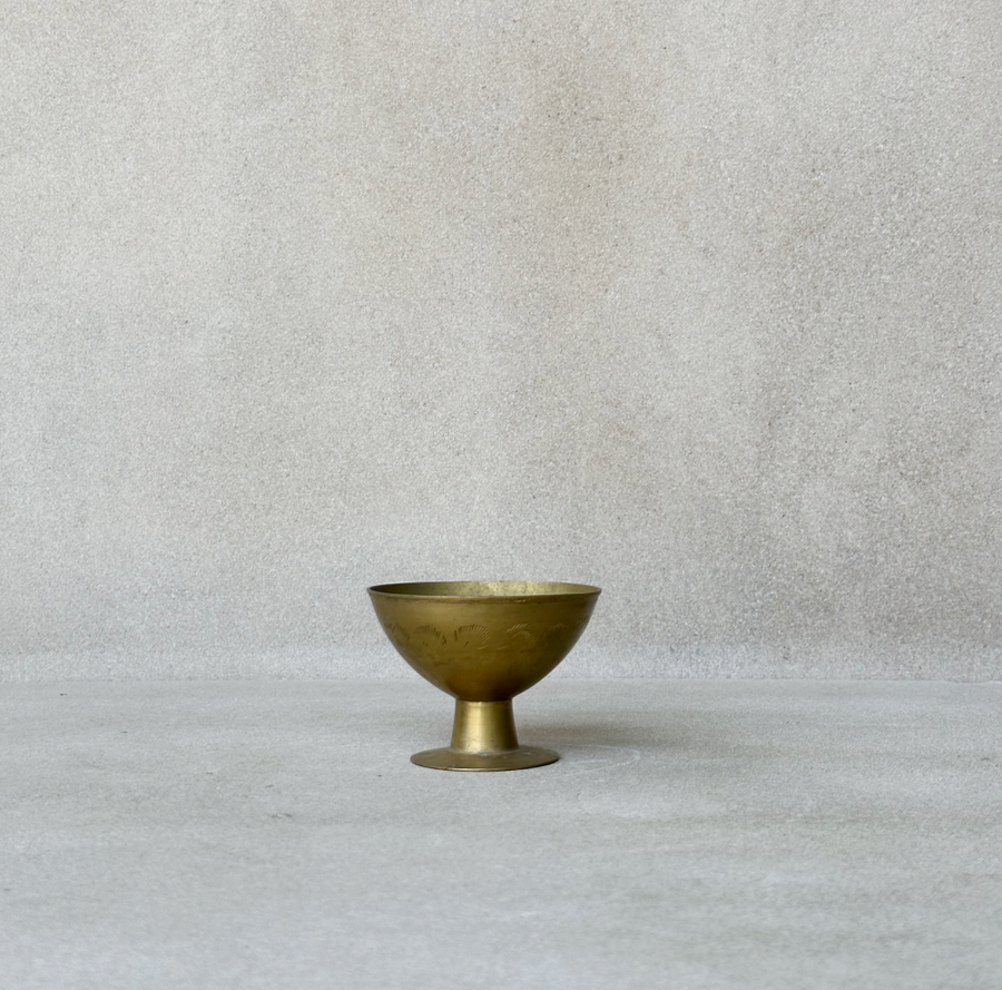 Vintage Brass Pedestal Bowl