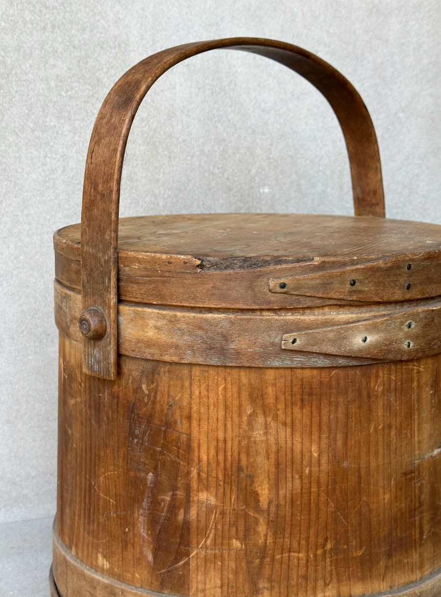 Vintage Staved Sugar Firkin Bucket