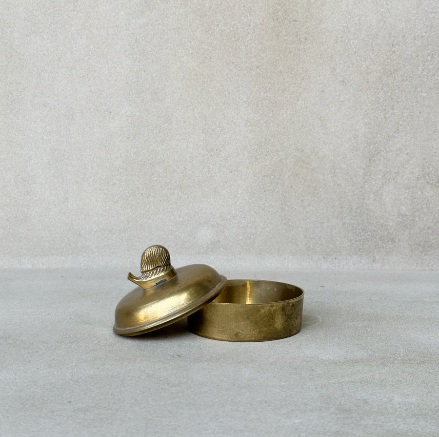 Vintage Brass Snail Box