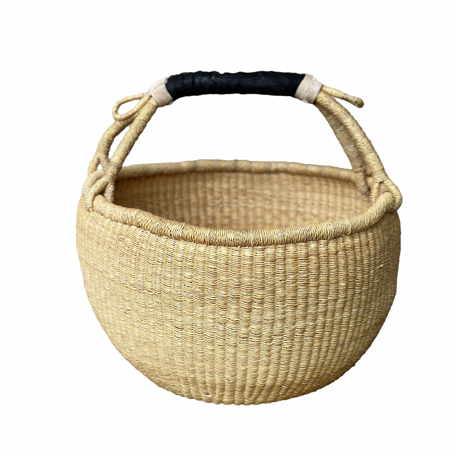 African Woven Round Market Basket